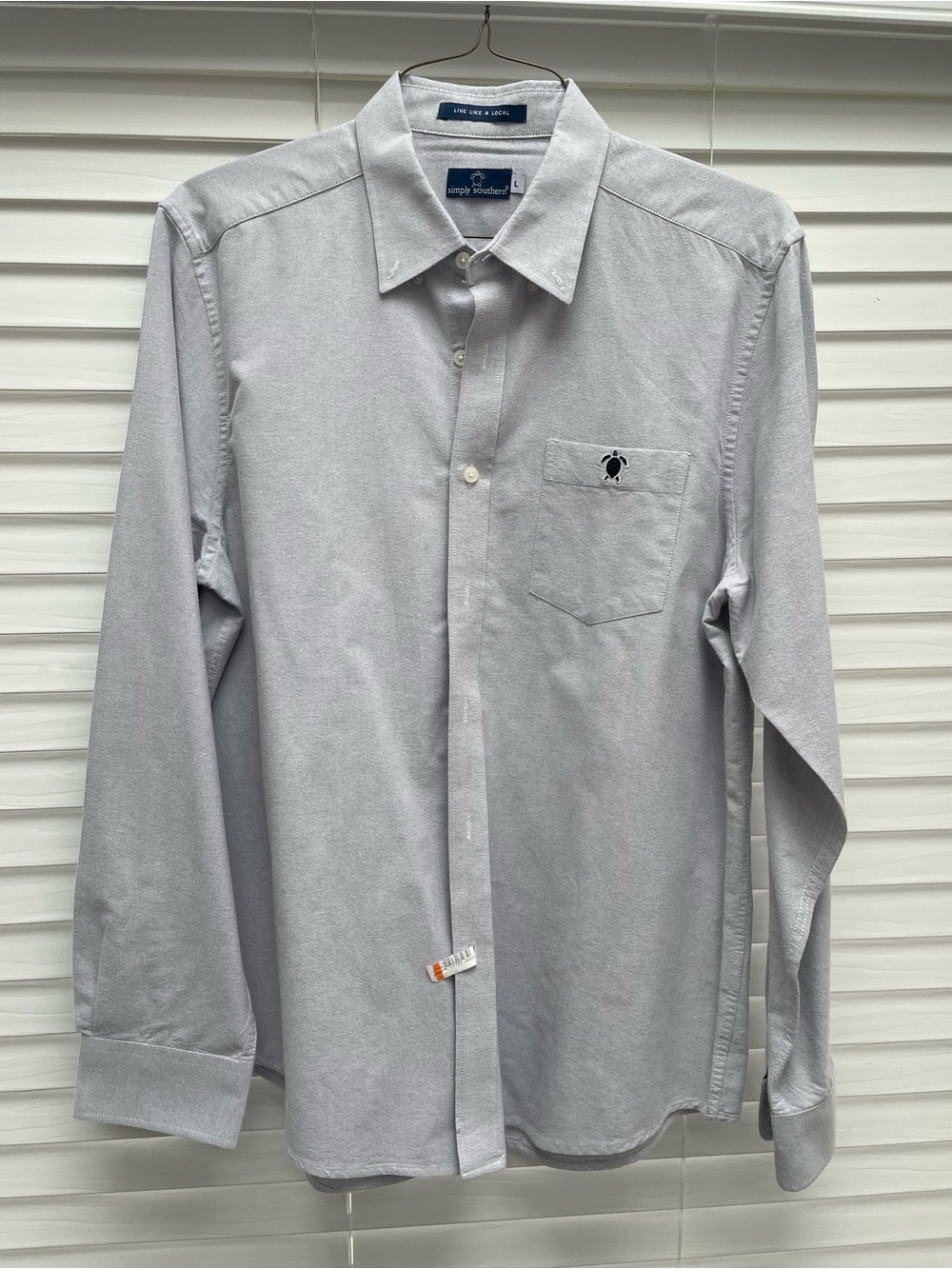 Simply Southern Gray Button Down Oxford Shirt Men’s Large EUC